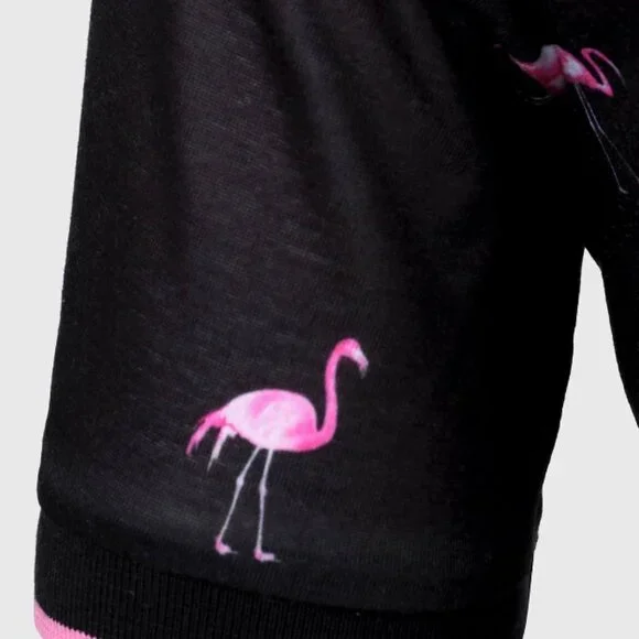 SHEIN Black and Pink Flamingo Polo Shirt - Picture 7 of 7